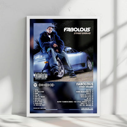 Fabolous "Street Dreams" Album Cover Poster - with Complete Tracklist