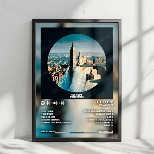 Cut Copy "Zonoscope" Album Cover Poster - with Complete Tracklist