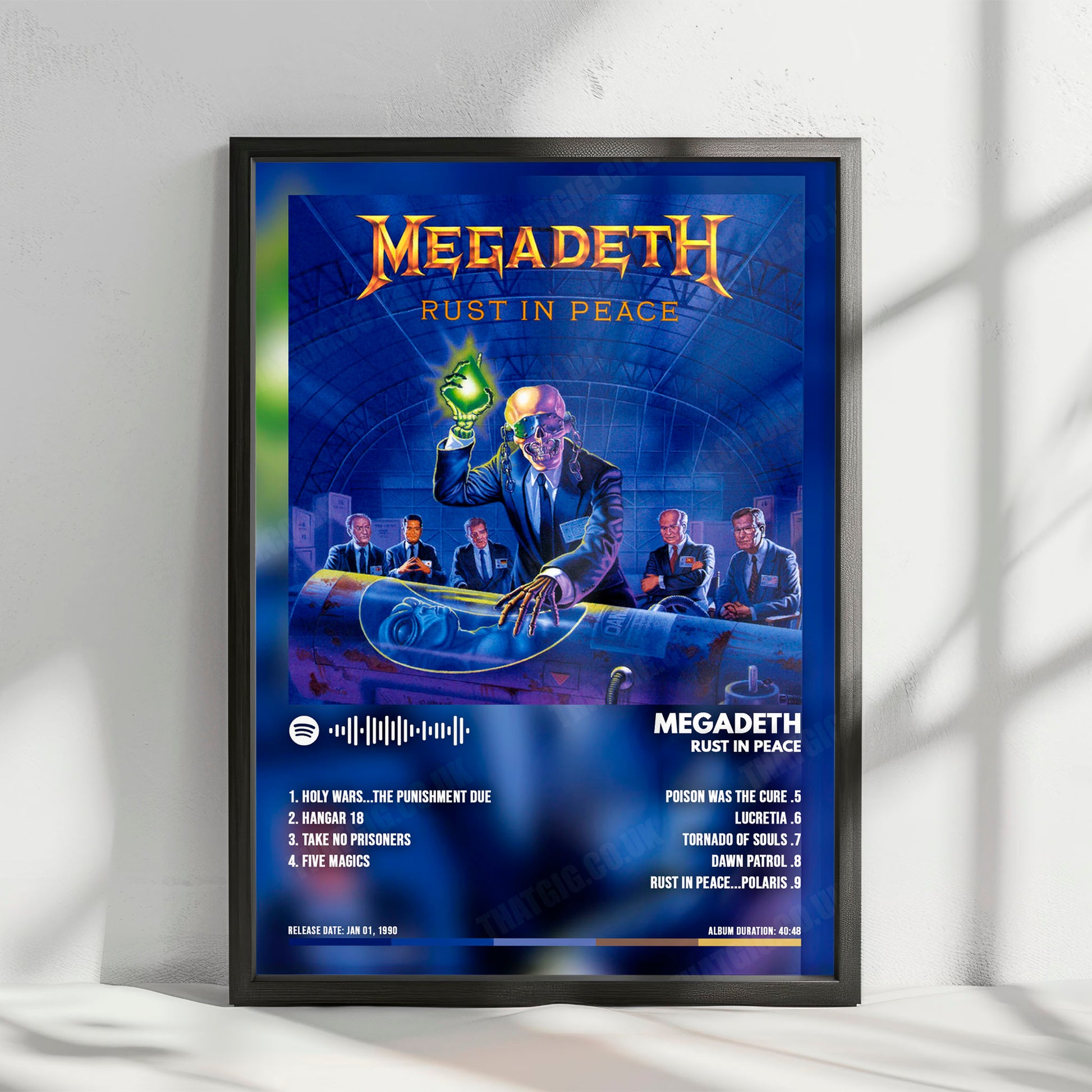 Megadeth "Rust in Peace " Album Cover Poster - with Complete Tracklist