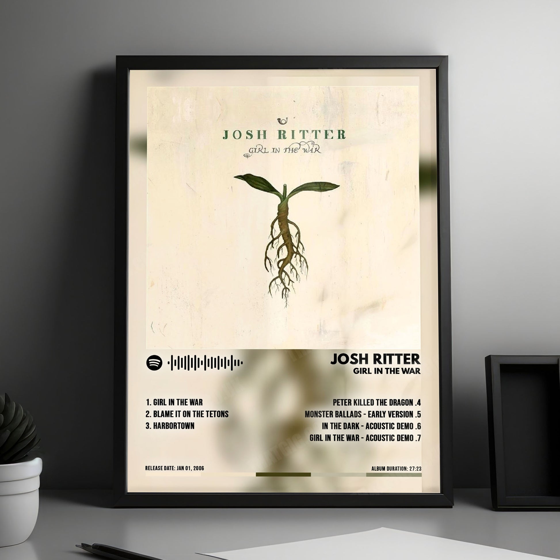 Josh Ritter "Girl In The War" Album Cover Poster - with Complete Tracklist