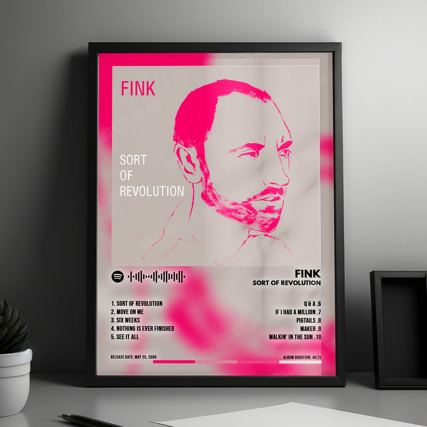 Fink "Sort of Revolution" Album Cover Poster - with Complete Tracklist