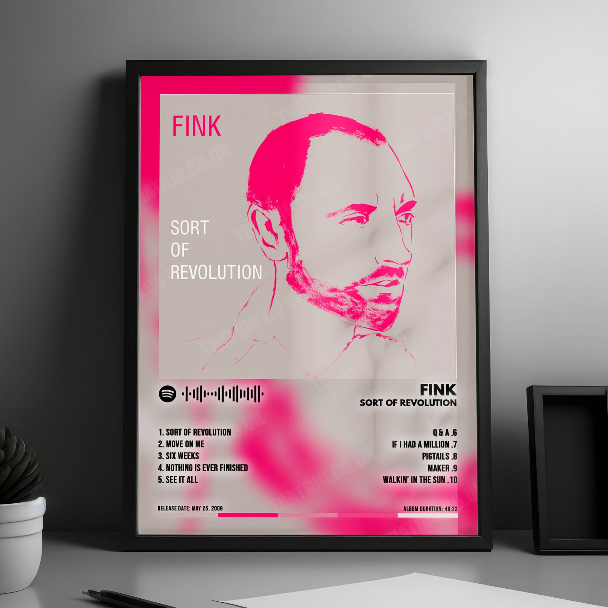 Fink "Sort of Revolution" Album Cover Poster - with Complete Tracklist