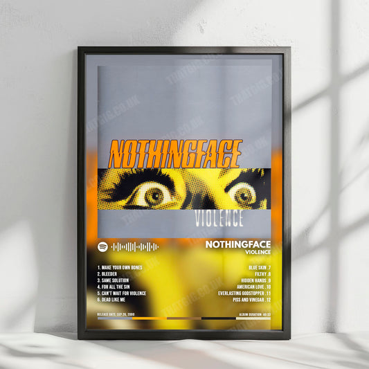 Nothingface "Violence" Album Cover Poster - with Complete Tracklist