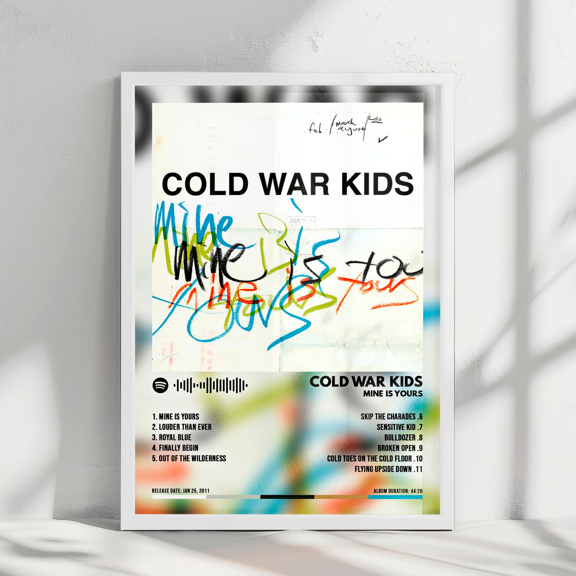 Cold War Kids "Mine Is Yours" Album Cover Poster - with Complete Tracklist