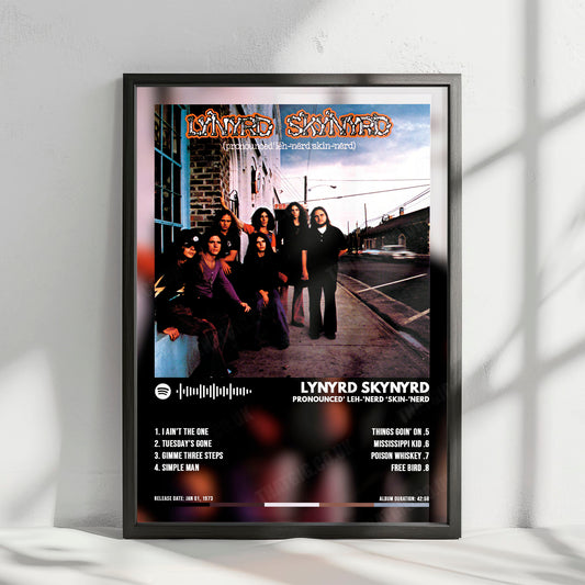 Lynyrd Skynyrd "Pronounced 'Leh-'nérd 'Skin-'nérd " Album Cover Poster - with Complete Tracklist