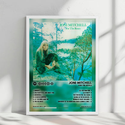 Joni Mitchell "For the Roses" Album Cover Poster - with Complete Tracklist