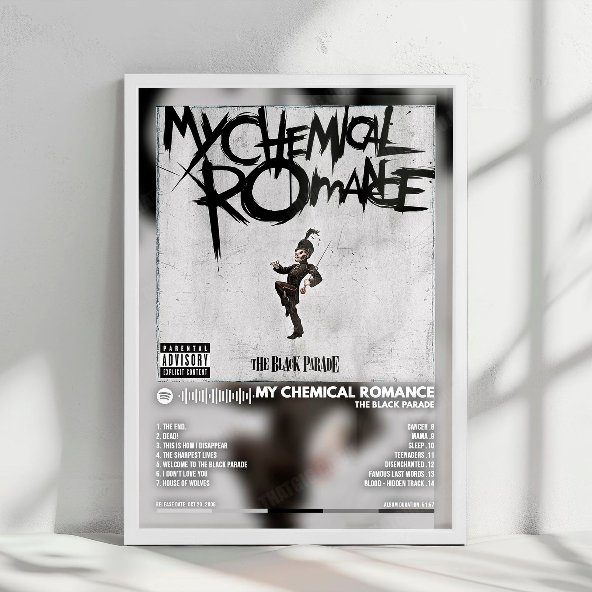My Chemical Romance "The Black Parade" Album Cover Poster - with Complete Tracklist