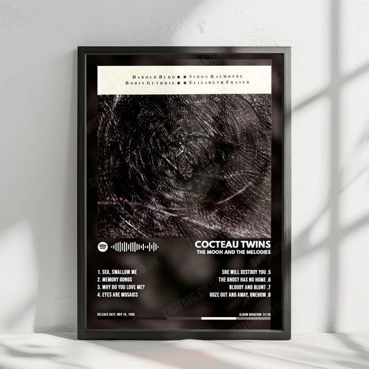 Cocteau Twins "The Moon and the Melodies" Album Cover Poster - with Complete Tracklist