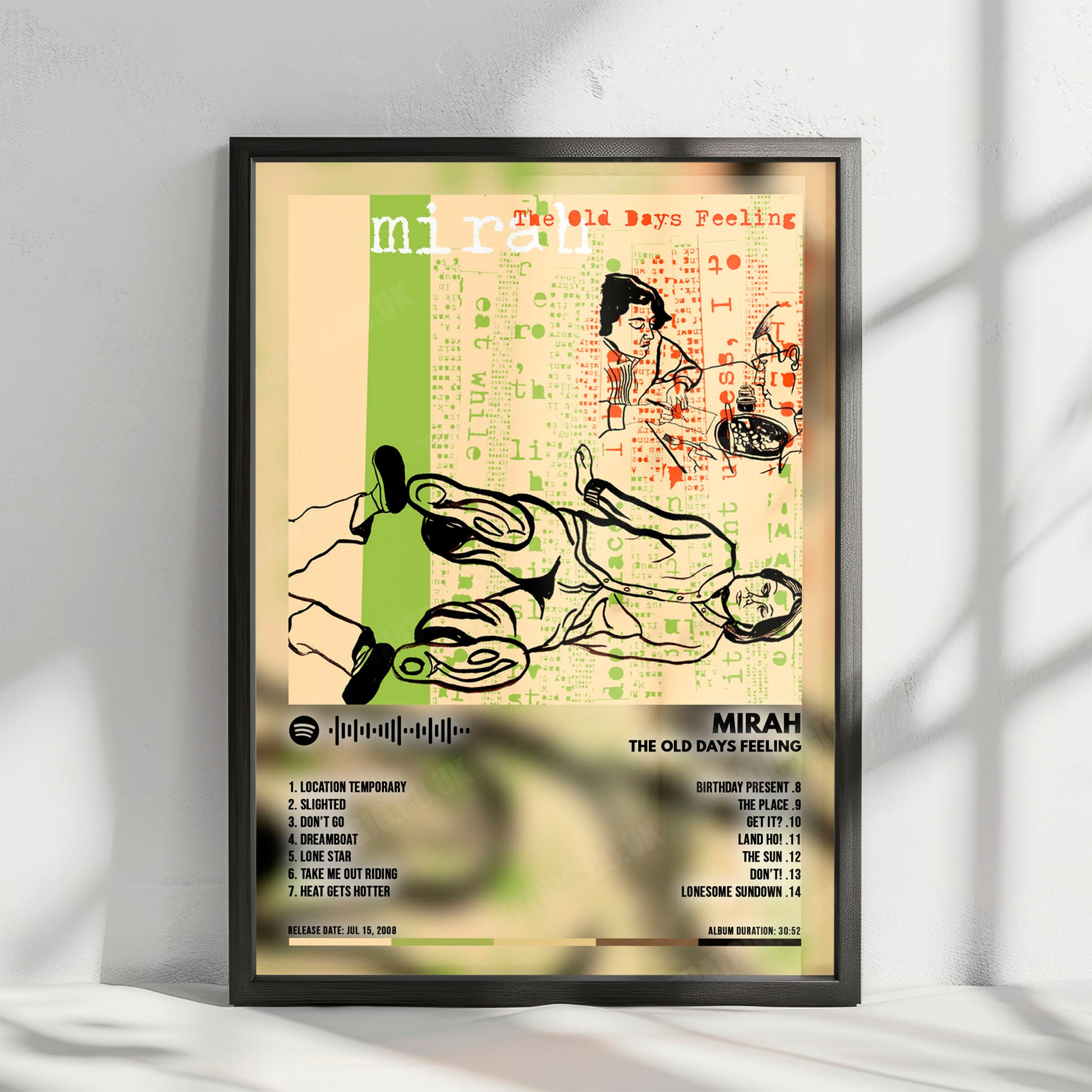 Mirah "The Old Days Feeling" Album Cover Poster - with Complete Tracklist