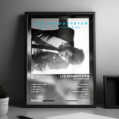 LCD Soundsystem "This Is Happening" Album Cover Poster - with Complete Tracklist