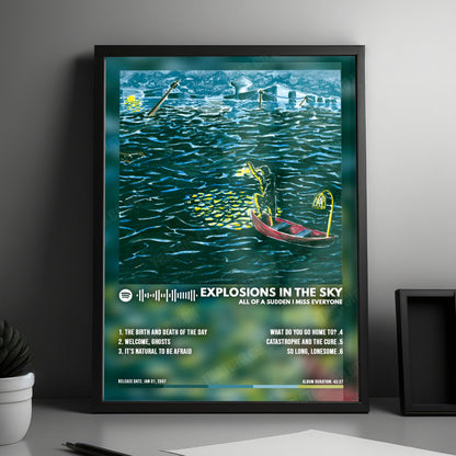 Explosions in the Sky "All of a Sudden I Miss Everyone" Album Cover Poster - with Complete Tracklist