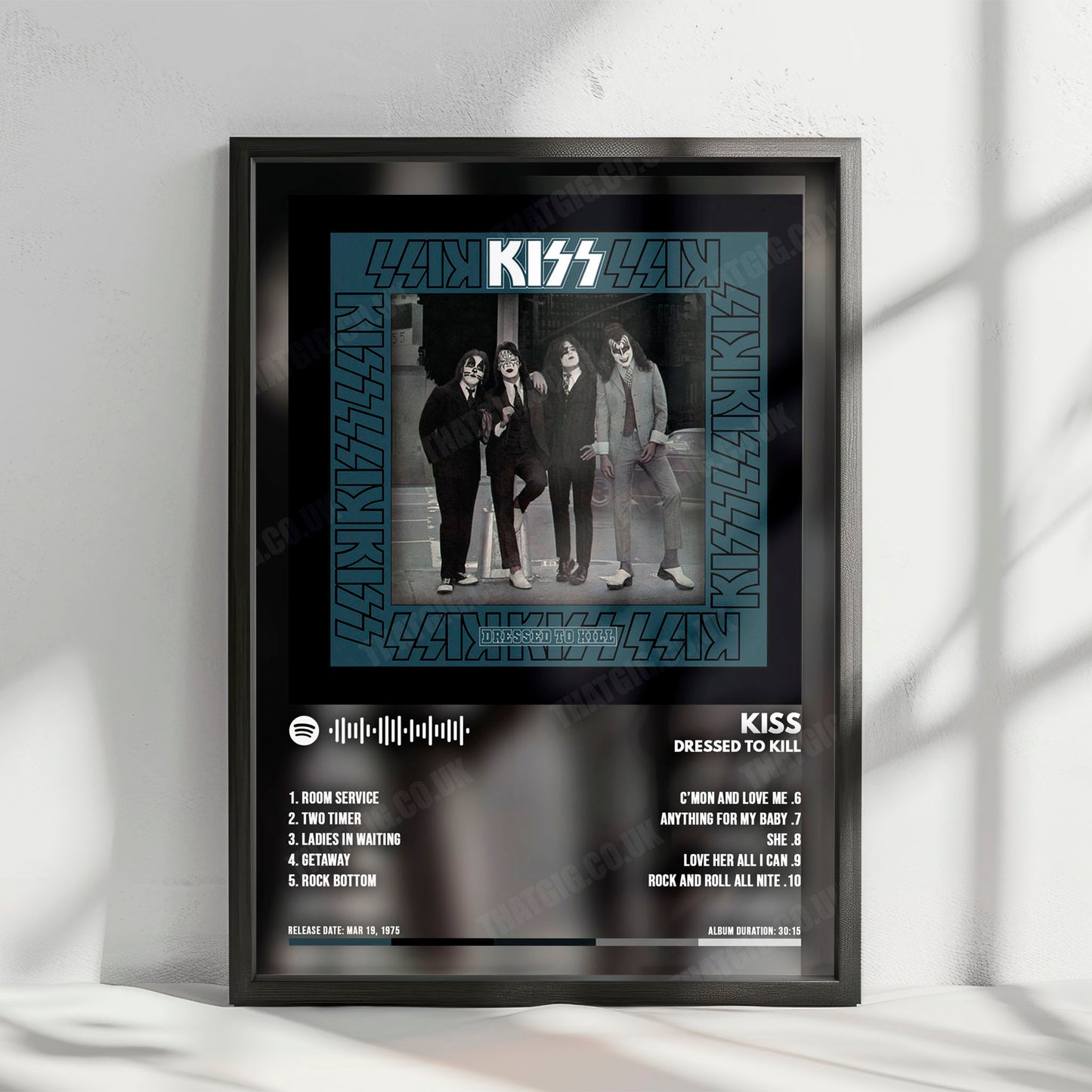 KISS "Dressed To Kill" Album Cover Poster - with Complete Tracklist