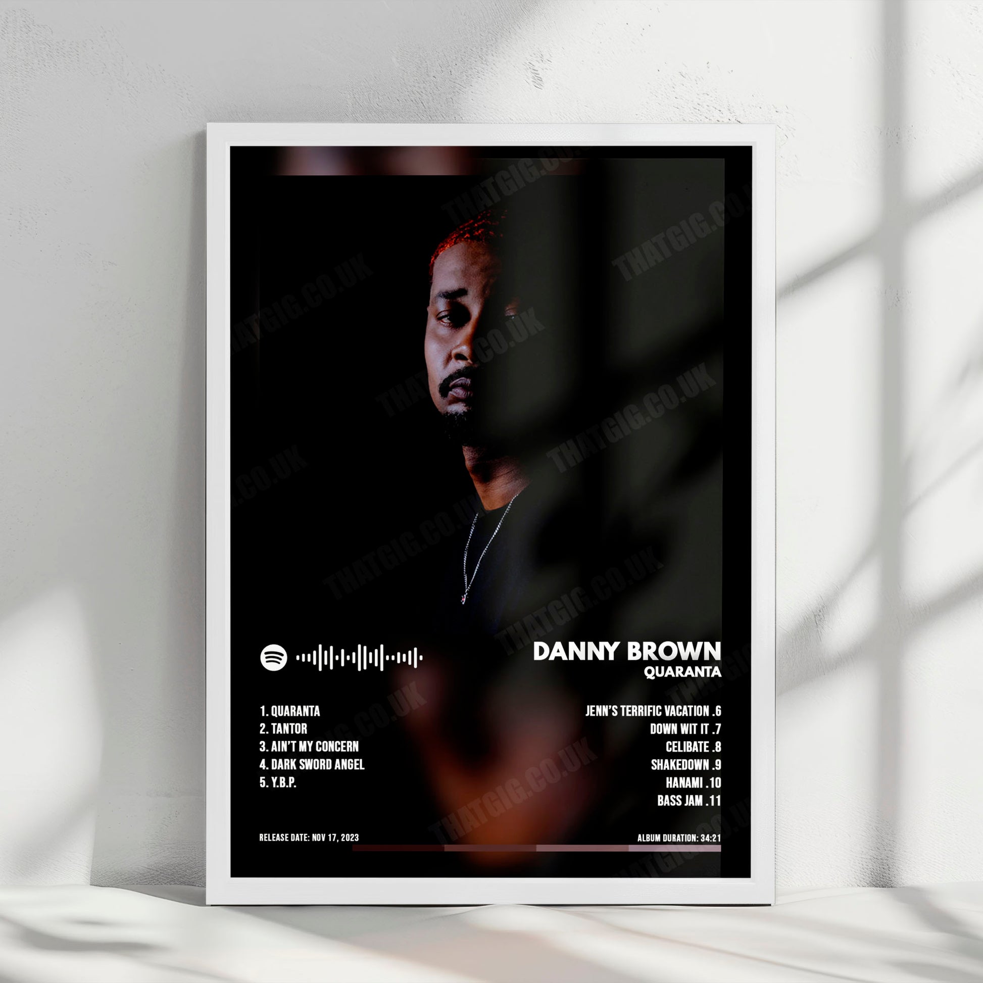 Danny Brown "Quaranta" Album Cover Poster - with Complete Tracklist
