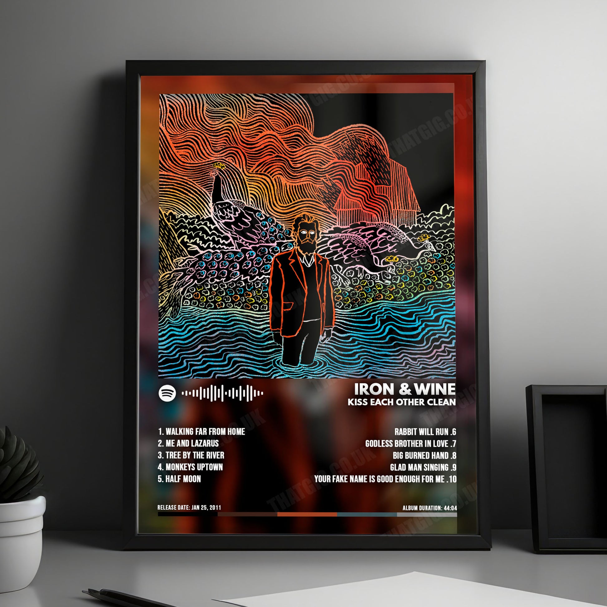 Iron & Wine "Kiss Each Other Clean" Album Cover Poster - with Complete Tracklist