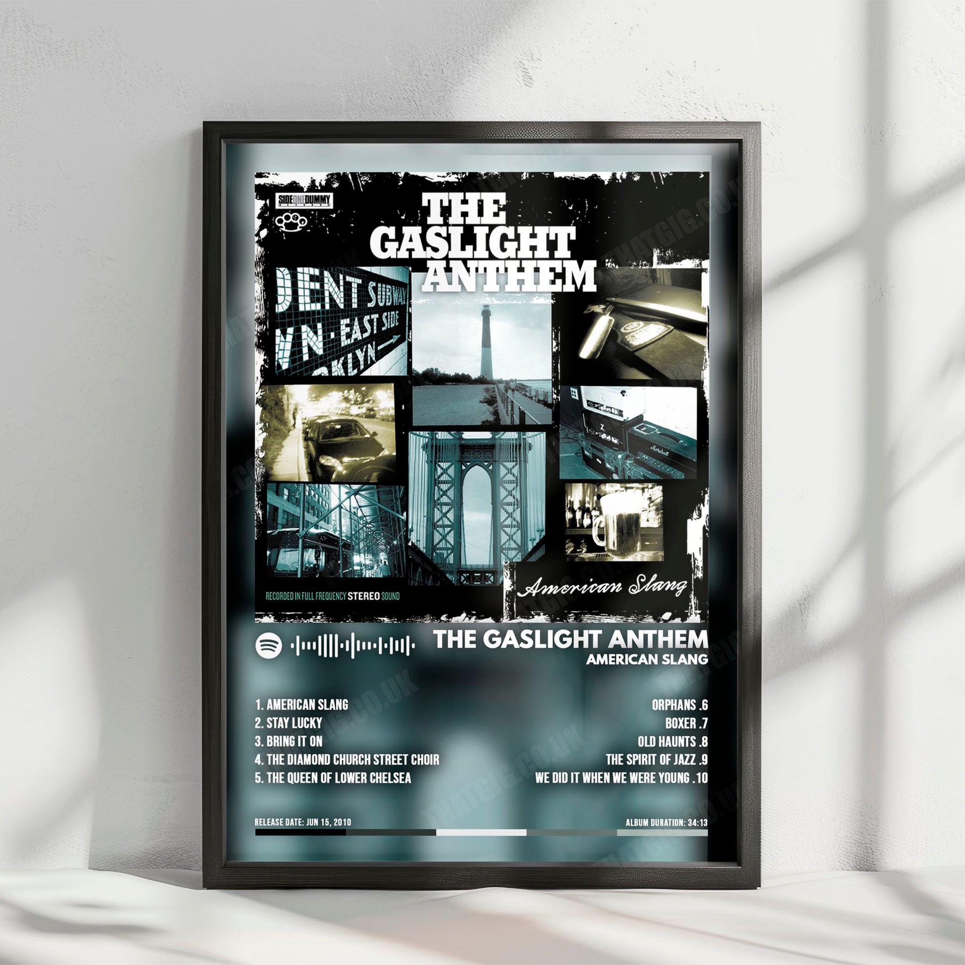 The Gaslight Anthem "American Slang" Album Cover Poster - with Complete Tracklist