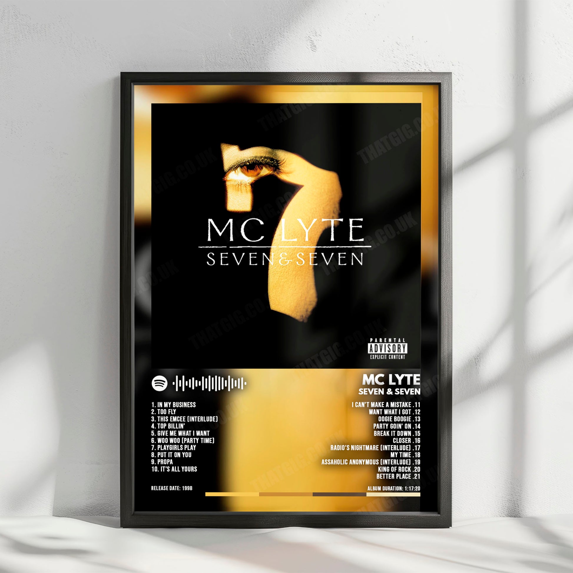 MC Lyte "Seven & Seven" Album Cover Poster - with Complete Tracklist