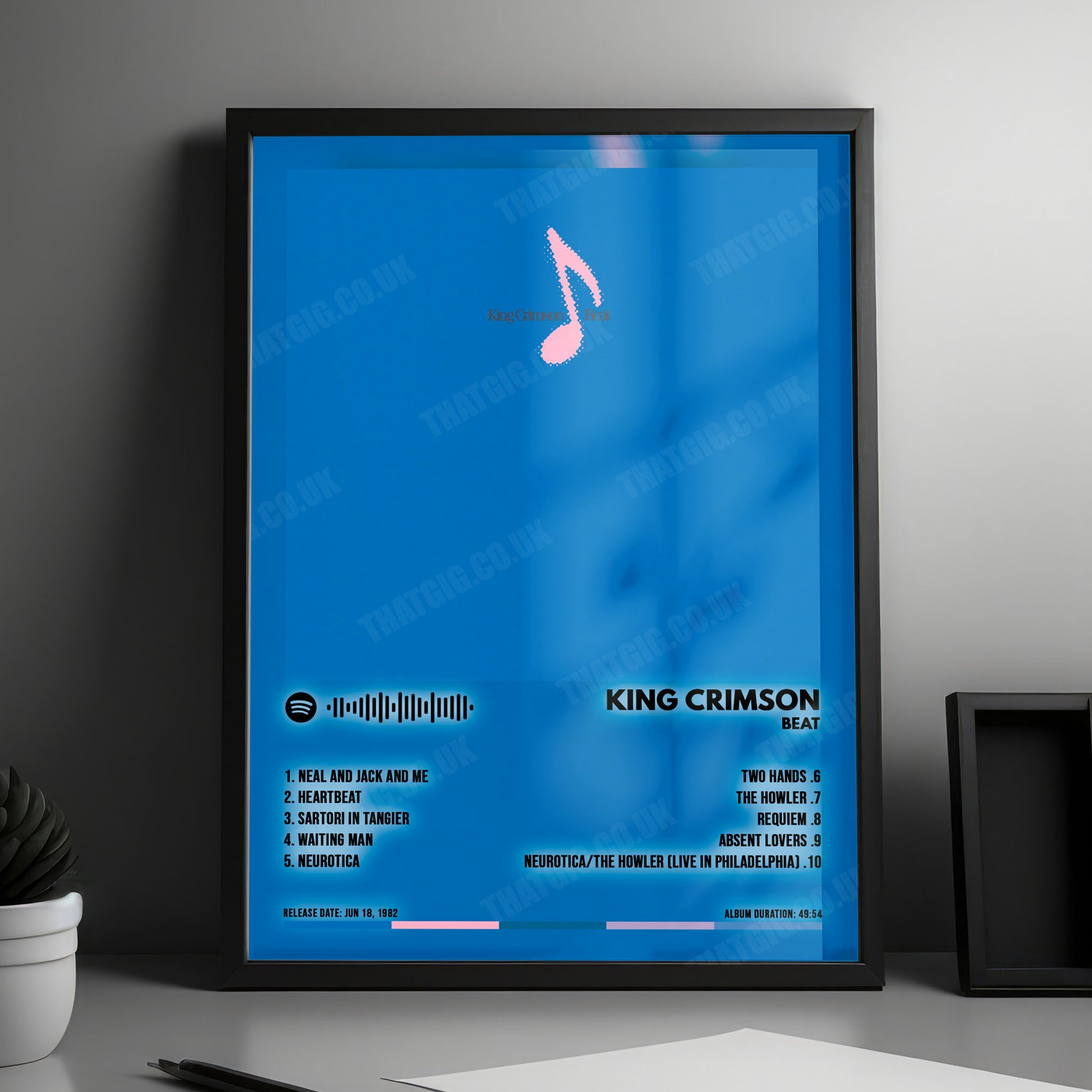King Crimson "Beat" Album Cover Poster - with Complete Tracklist