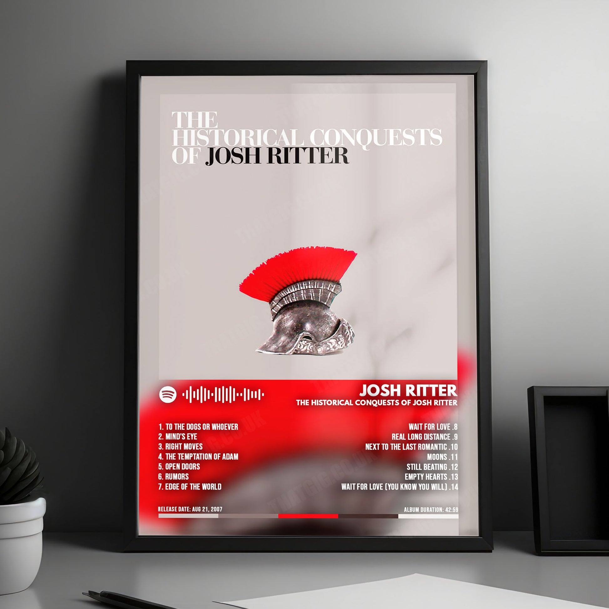 Josh Ritter "The Historical Conquests of Josh Ritter" Album Cover Poster - with Complete Tracklist