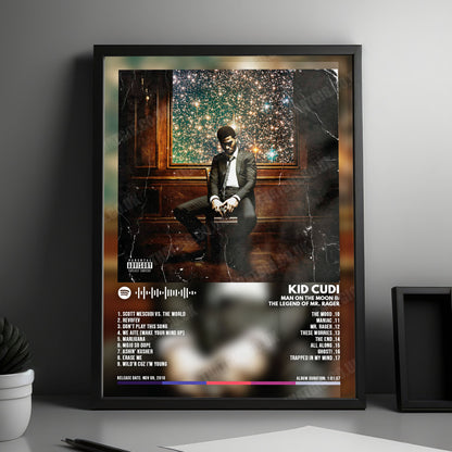 Kid Cudi "Man on the Moon II" Album Cover Poster - with Complete Tracklist