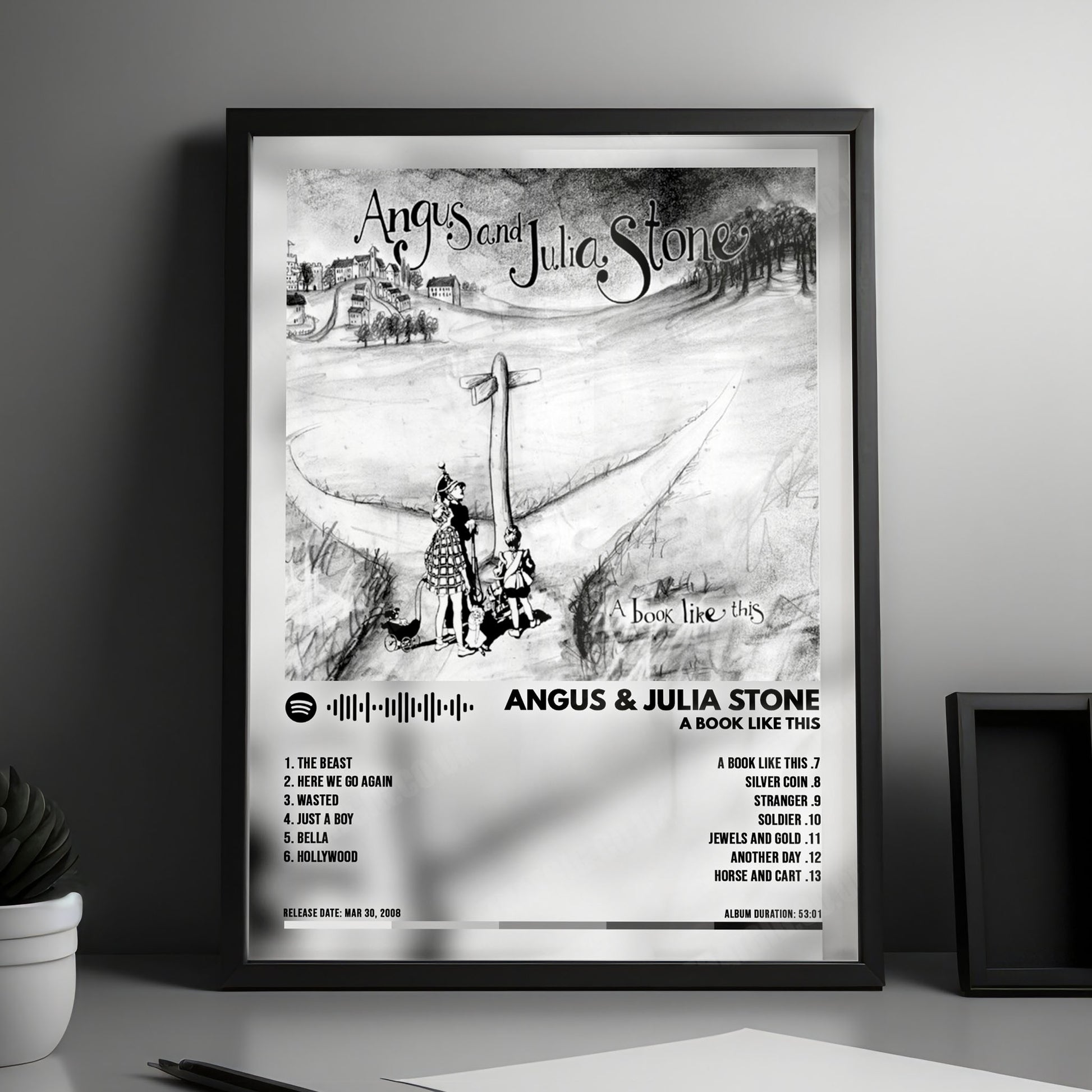Angus & Julia Stone "A Book Like This" Album Cover Poster - with Complete Tracklist