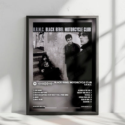 Black Rebel Motorcycle Club "B.R.M.C" Album Cover Poster - with Complete Tracklist