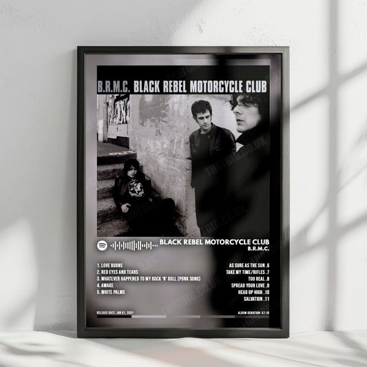 Black Rebel Motorcycle Club "B.R.M.C" Album Cover Poster - with Complete Tracklist