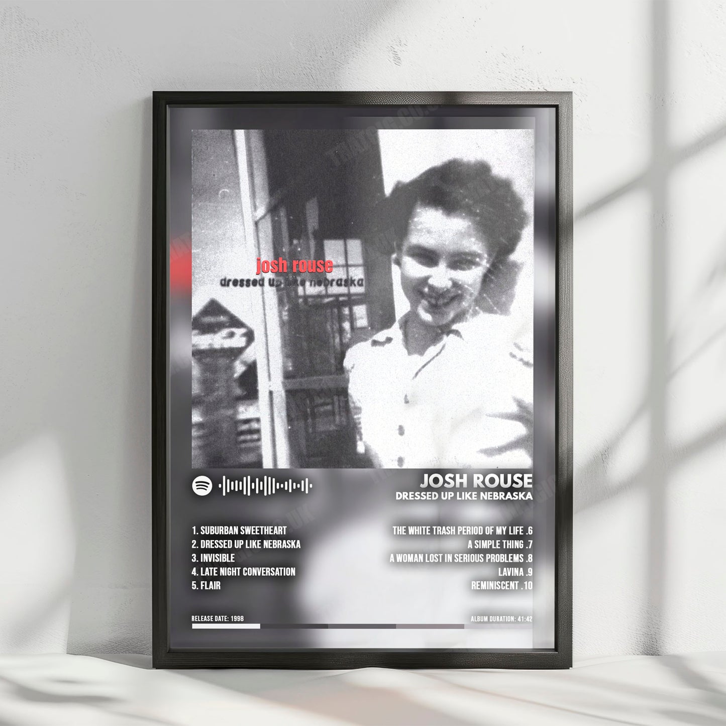 Josh Rouse "Dressed Up Like Nebraska" Album Cover Poster - with Complete Tracklist