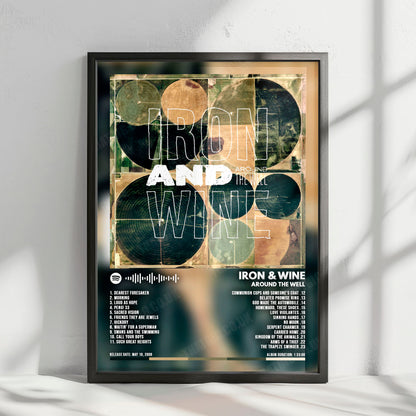 Iron & Wine "Around the Well" Album Cover Poster - with Complete Tracklist
