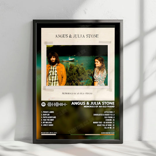 Angus & Julia Stone "Memories of an Old Friend" Album Cover Poster - with Complete Tracklist