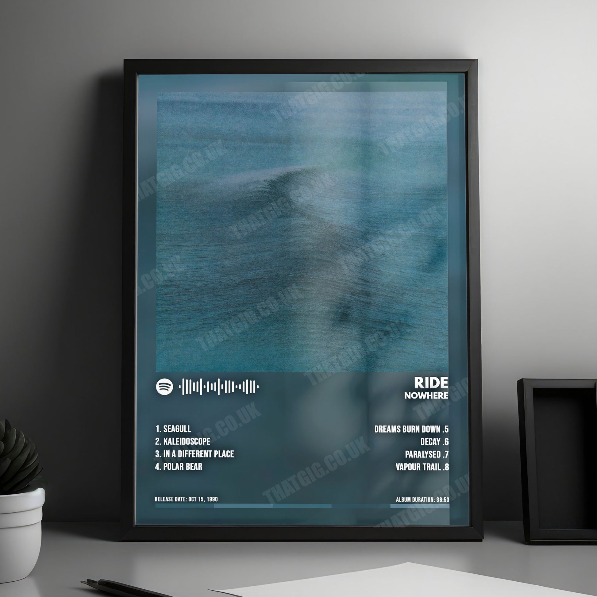 Ride "Nowhere" Album Cover Poster - with Complete Tracklist