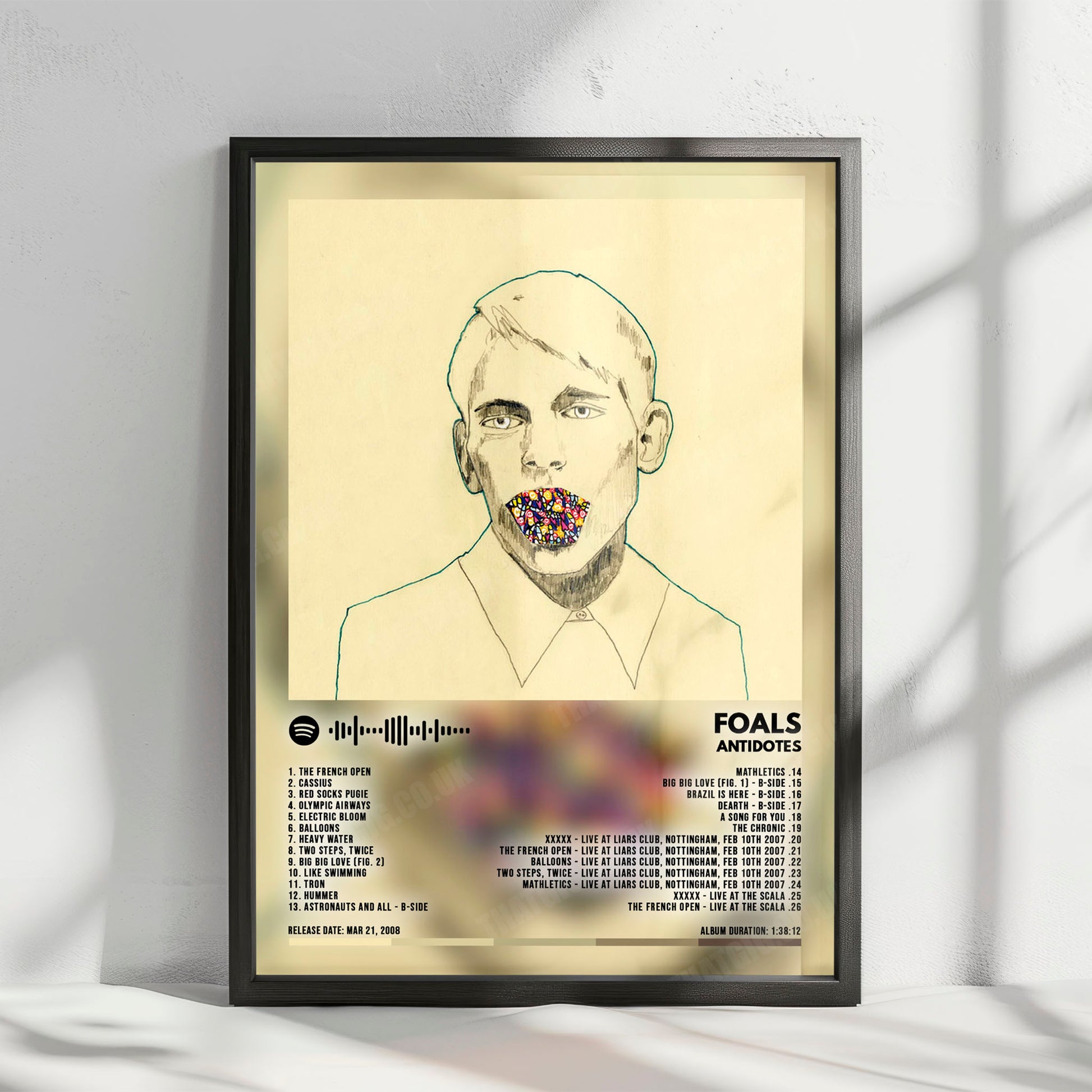 Foals "Antidotes" Album Cover Poster - with Complete Tracklist