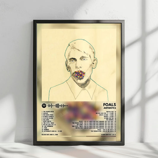 Foals "Antidotes" Album Cover Poster - with Complete Tracklist