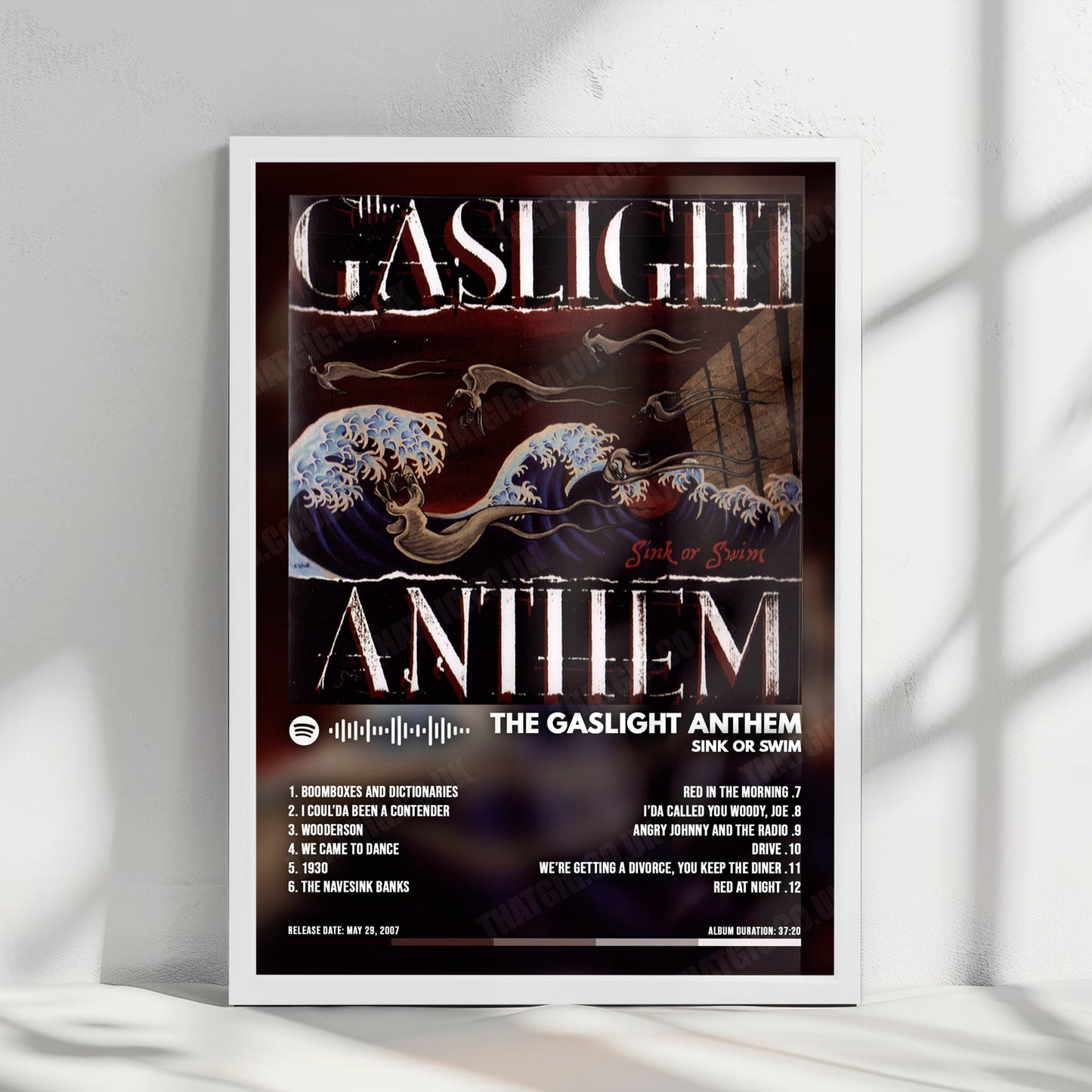 The Gaslight Anthem "Sink or Swim" Album Cover Poster - with Complete Tracklist