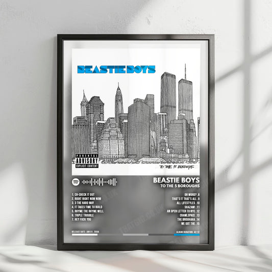 Beastie Boys "To The 5 Boroughs" Album Cover Poster - with Complete Tracklist