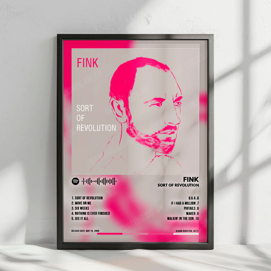 Fink "Sort of Revolution" Album Cover Poster - with Complete Tracklist