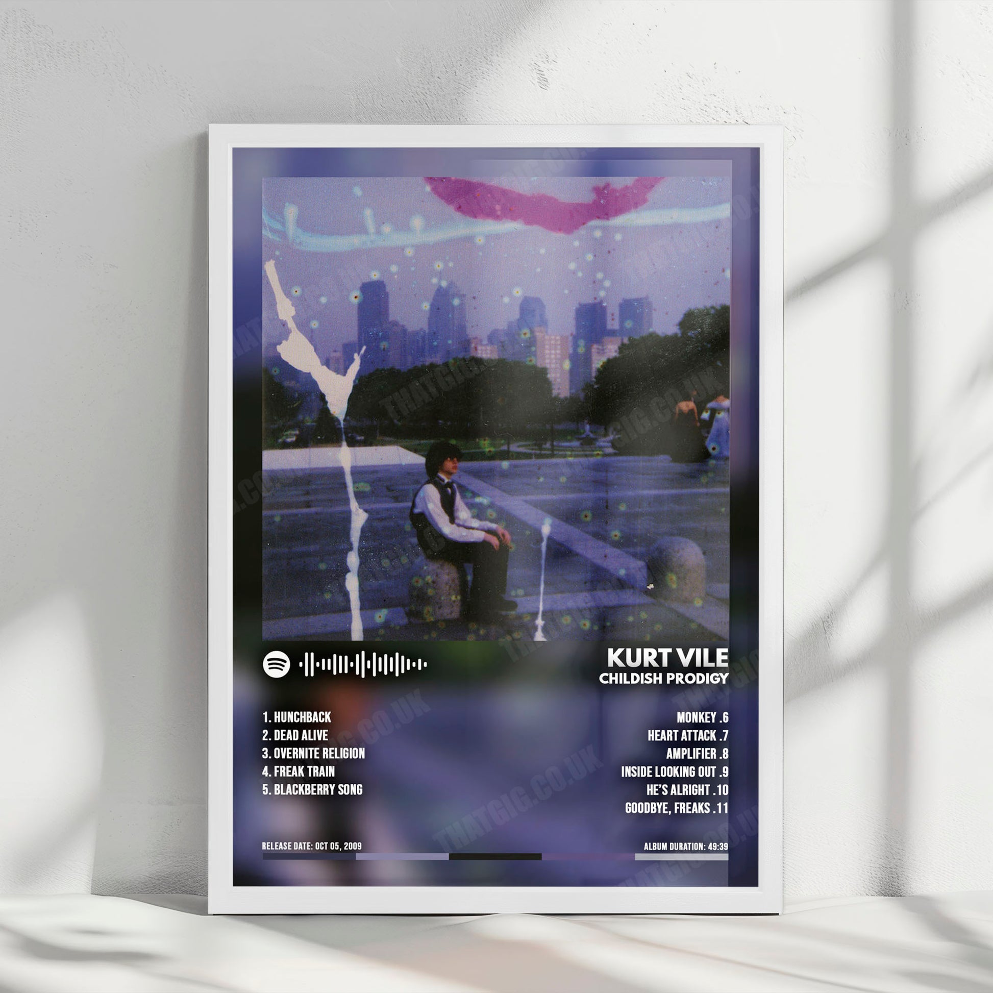 Kurt Vile "Childish Prodigy" Album Cover Poster - with Complete Tracklist