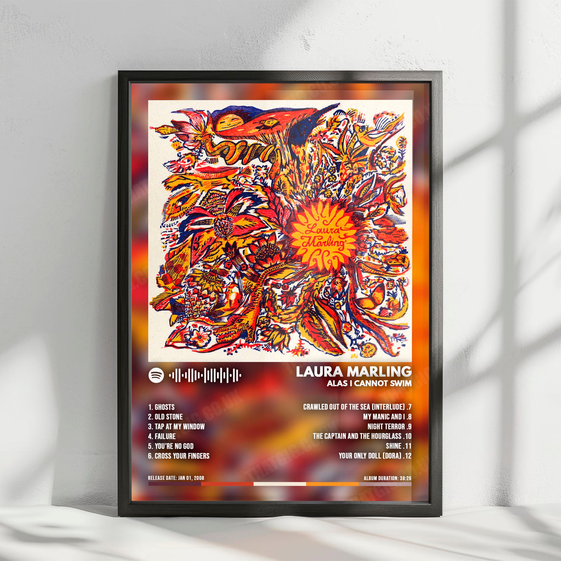 Laura Marling "Alas I Cannot Swim" Album Cover Poster - with Complete Tracklist