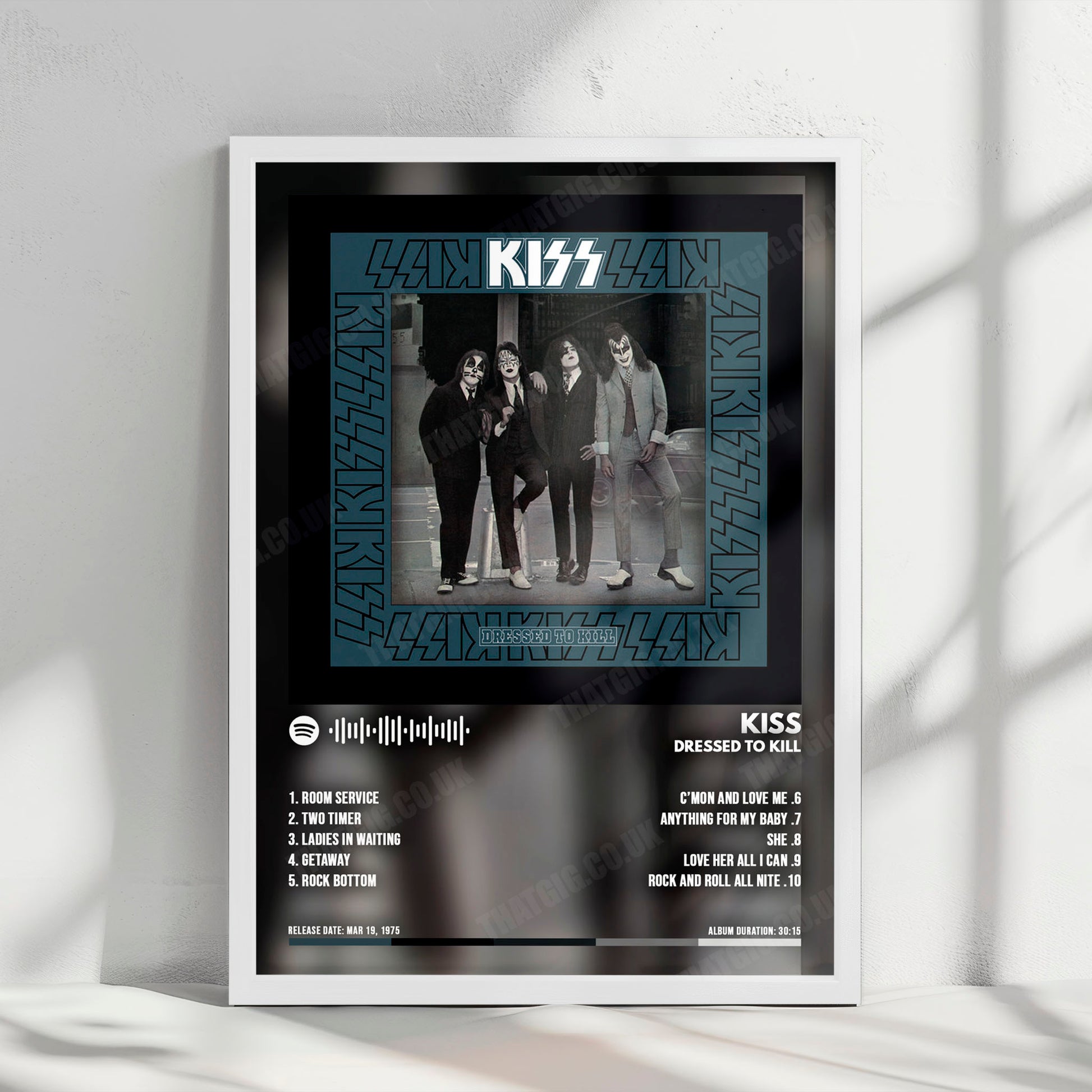 KISS "Dressed To Kill" Album Cover Poster - with Complete Tracklist