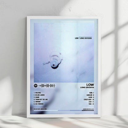 Low "Long Division" Album Cover Poster - with Complete Tracklist