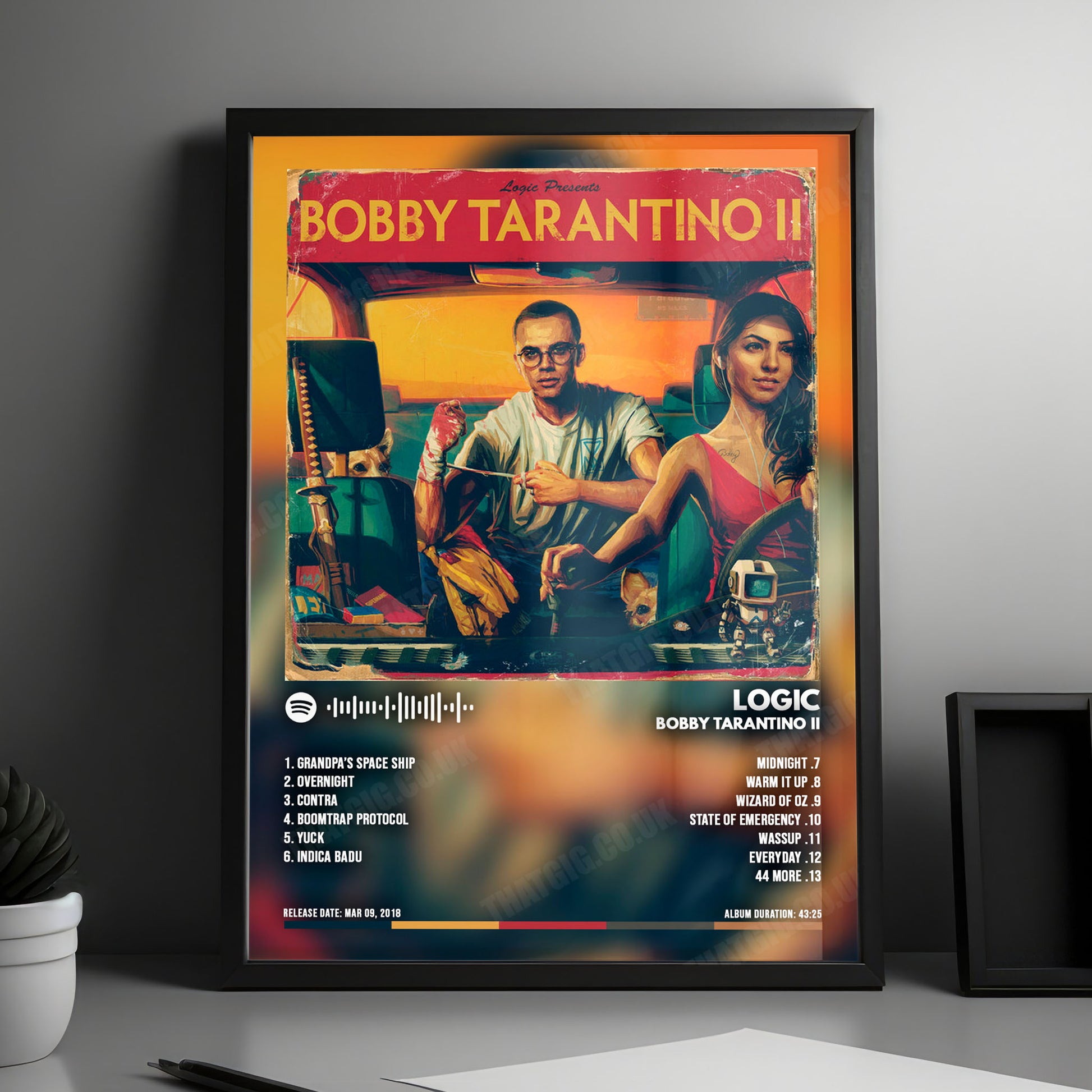 Logic "Bobby Tarantino II" Album Cover Poster - with Complete Tracklist