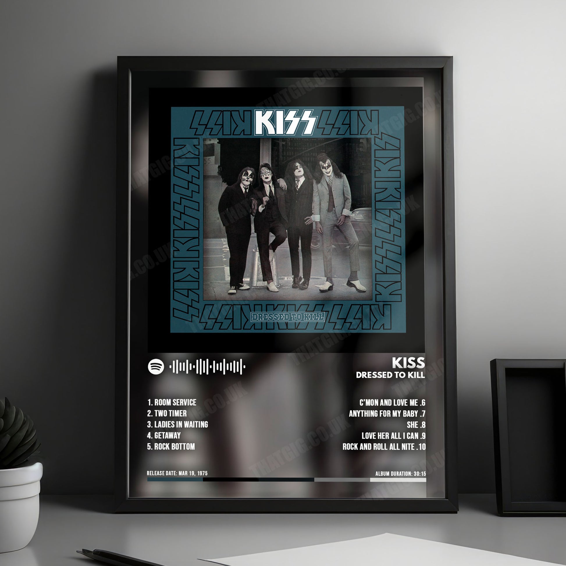 KISS "Dressed To Kill" Album Cover Poster - with Complete Tracklist