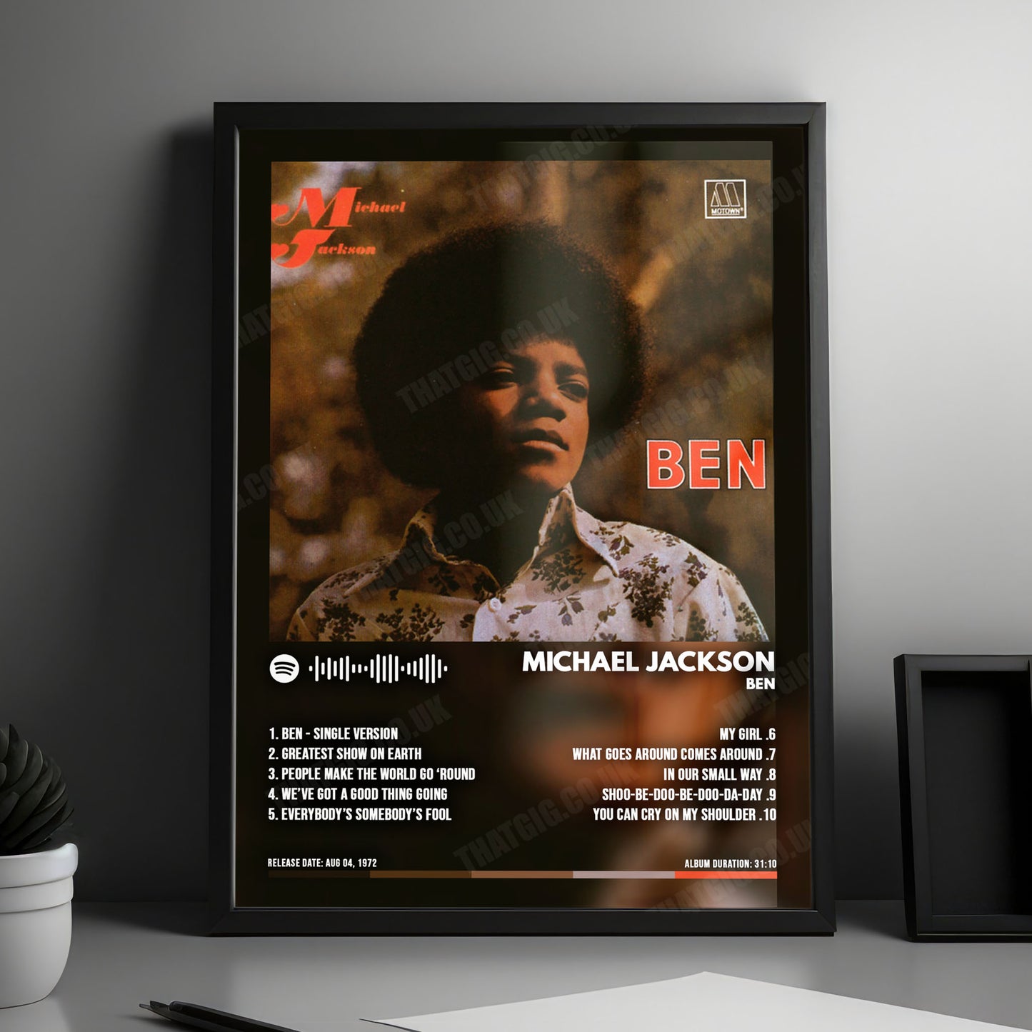 Michael Jackson "Ben" Album Cover Poster - with Complete Tracklist