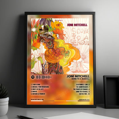 Joni Mitchell "Song to a Seagull" Album Cover Poster - with Complete Tracklist