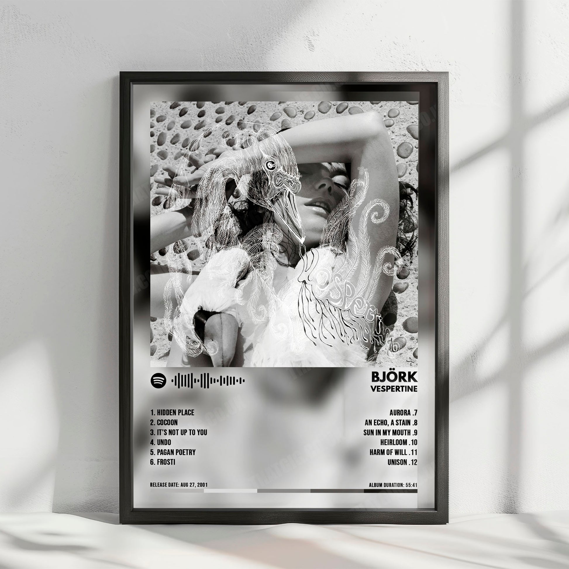 Björk "Vespertine" Album Cover Poster - with Complete Tracklist