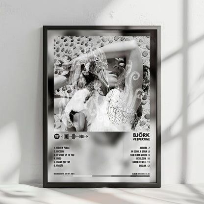 Björk "Vespertine" Album Cover Poster - with Complete Tracklist