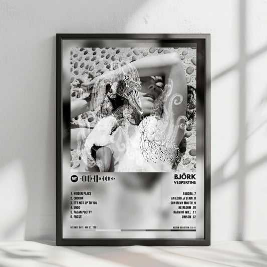 Björk "Vespertine" Album Cover Poster - with Complete Tracklist