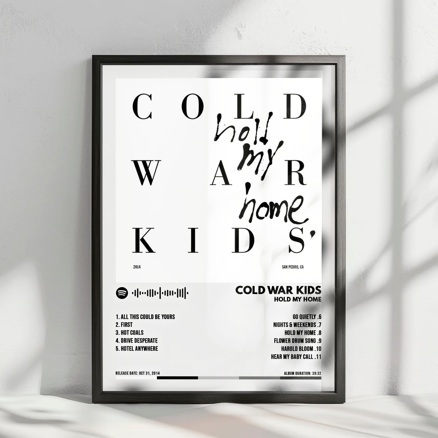 Cold War Kids "Hold My Home" Album Cover Poster - with Complete Tracklist
