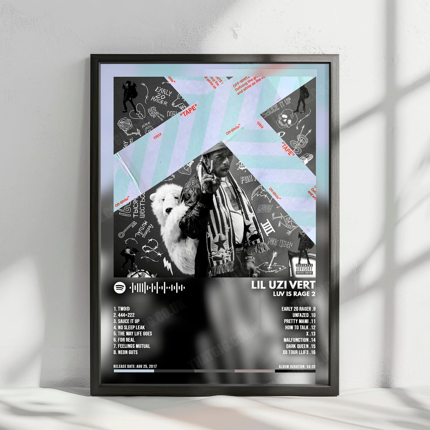 Lil Uzi Vert "Luv Is Rage 2" Album Cover Poster - with Complete Tracklist