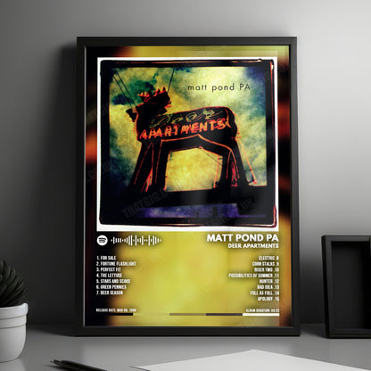 Matt Pond PA "Deer Apartments" Album Cover Poster - with Complete Tracklist
