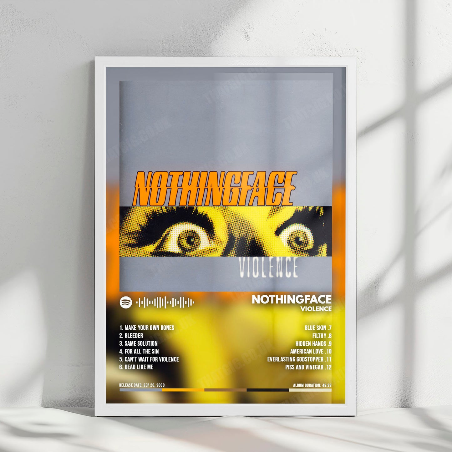 Nothingface "Violence" Album Cover Poster - with Complete Tracklist